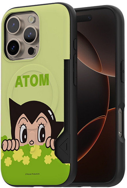 Astro Boy 原子小金剛 原子小金剛圖案側邊2張卡插卡式手機殼 支援無線充電