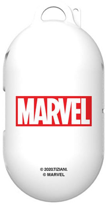 마블 로고 무광 갤럭시 버즈플러스 버즈 공용 하드 케이스, 화이트, 1개