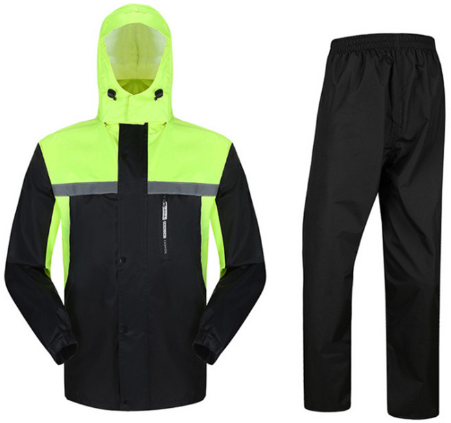 데일리프렌즈 오토바이 방수 우비 상하의 세트, 라이트그린