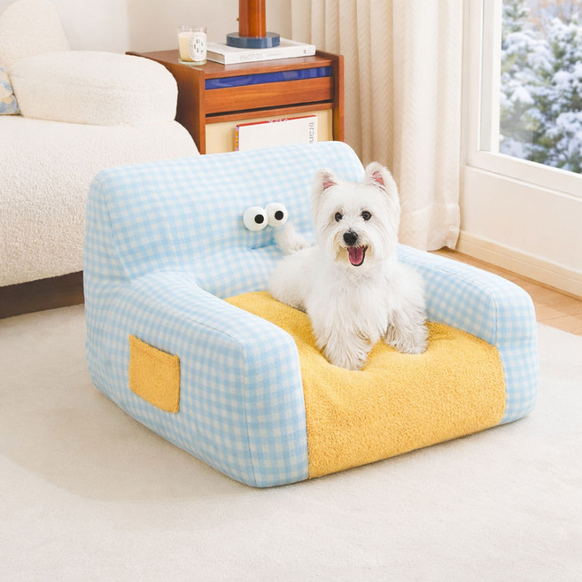 레드퍼피 반려동물 에쉴린 쿠션소파, 파인애플옐로우, 1개