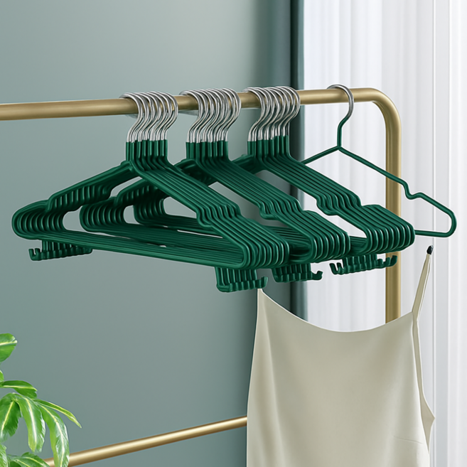 에스제이 논슬립 나시 겸용 옷걸이, 그린, 20개