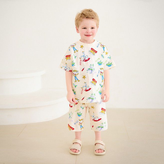 몰리멜리 픽사 아동용 토이스토리 크레파스 루즈핏 상하복 세트