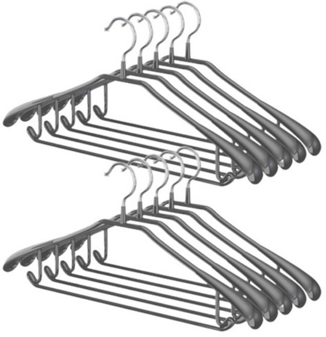 살림의기술 정장 논슬립 코팅 옷걸이, 그레이, 10개