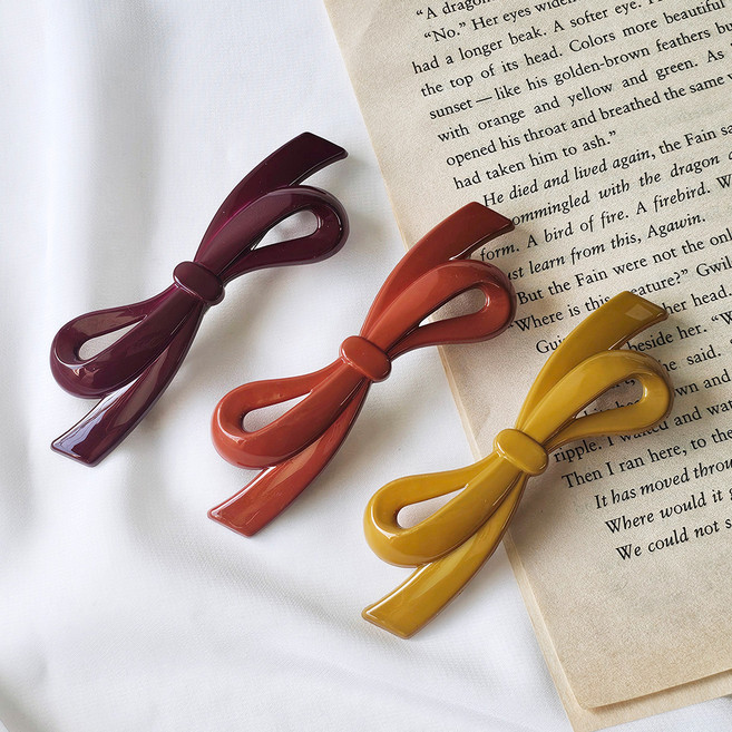 헤미쉬스타일 에나멜 리본 머리핀 3종 세트