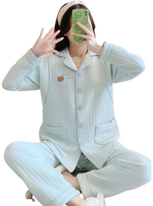 데이먼 임산부 곰돌이 포켓 잠옷 상하의 세트 iin132