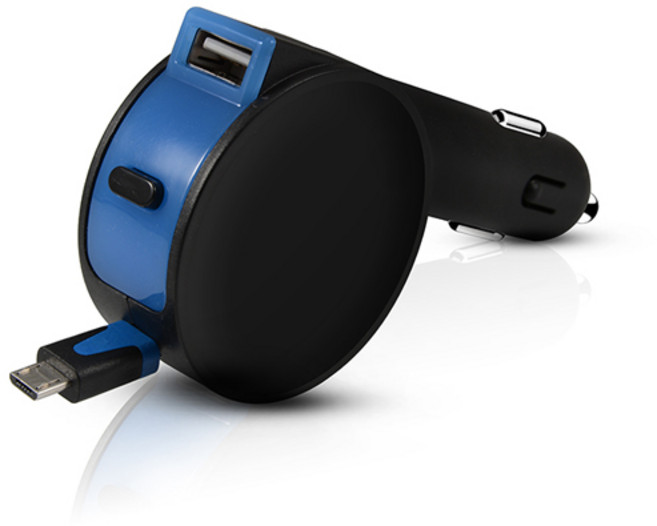 넥스트유 차량용 시거잭 릴타입 충전기, 블랙, NEXT-1402CHB