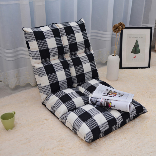 사각쿠션 좌식 의자, 체크, 1개