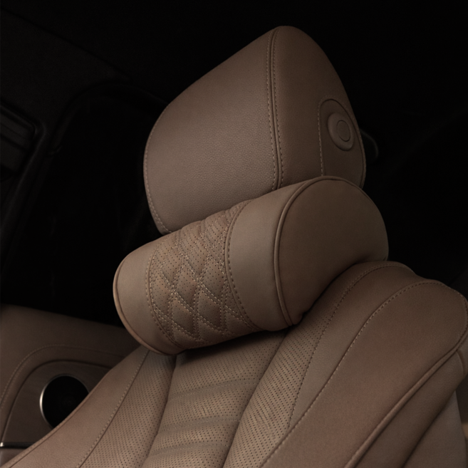 메이튼 차량용 리얼컬러 메모리폼 U자형 목쿠션, 1개, 올리브브라운