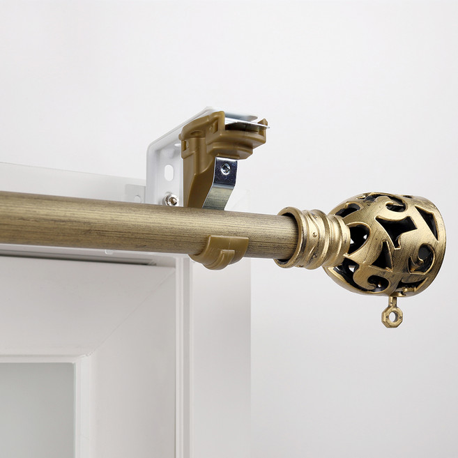 창안애 못없이 설치하는 커튼봉 안뚫어고리 세트 이지홀더 화이트 + 커튼봉, 골드