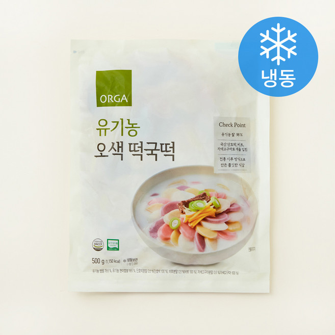 올가홀푸드 유기가공식품 인증 오색 떡국떡 (냉동), 500g, 1개