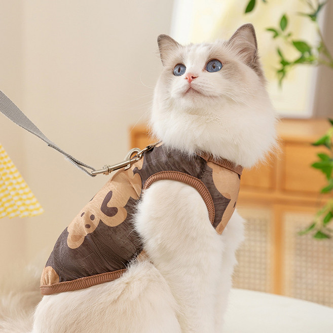 아티펫 반려동물 메쉬 곰 소형 대형 견인 조끼, 브라운, 1개