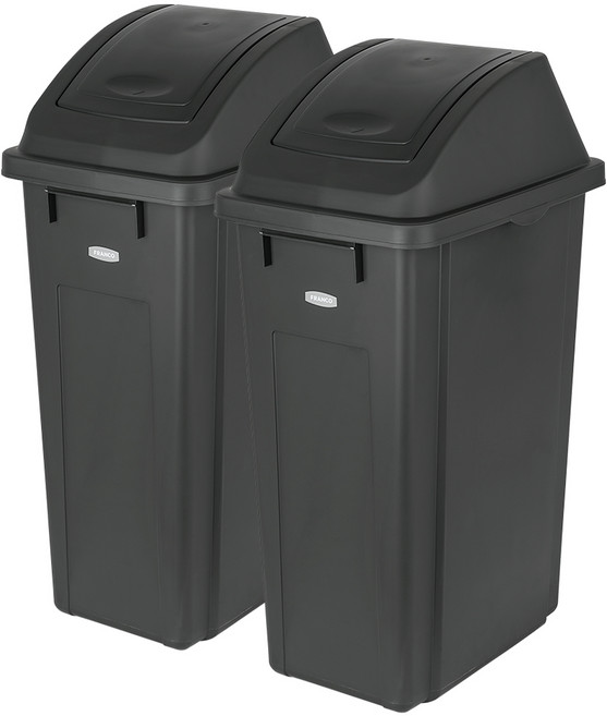 프랑코홈 한방에 슬림푸쉬 분리수거함 2p, 블랙