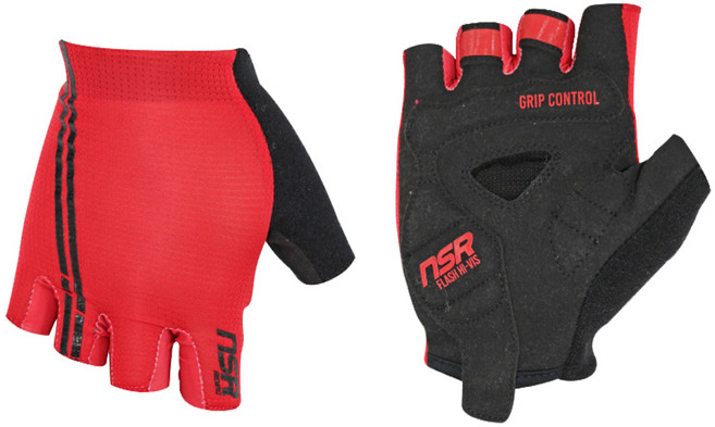 NSR 플래시 라이트핏 자전거 글러브, Red, 1개