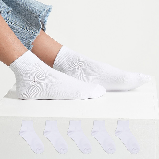 착한양말 여성용 무지 단목 양말 5켤레 세트