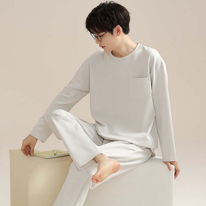 2Estar 男款極致舒適居家服睡衣 長袖上衣+下身套組