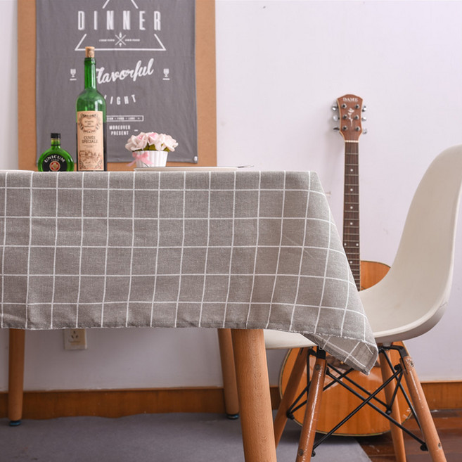 메오 북유럽 코튼 식탁보, 그레이, 1개, 90 x 90 cm