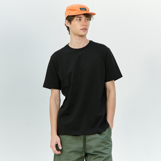 베이직하우스 남녀공용 면20수 레귤러핏 반팔 티셔츠 LATS0115