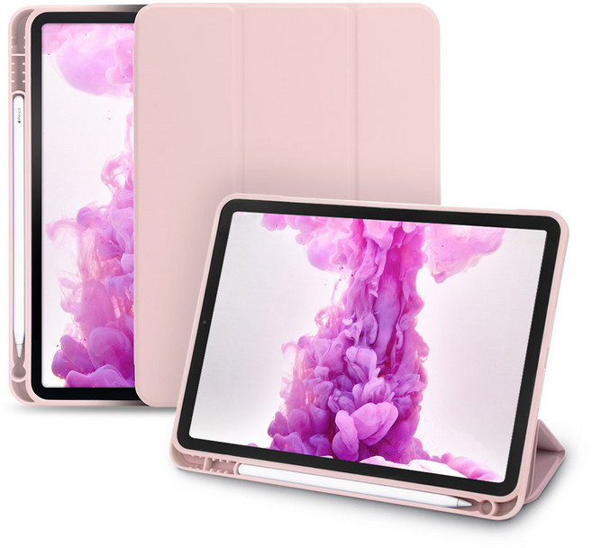 구스페리 스마트커버 애플펜슬 수납 아이패드 케이스, 핑크, 1개