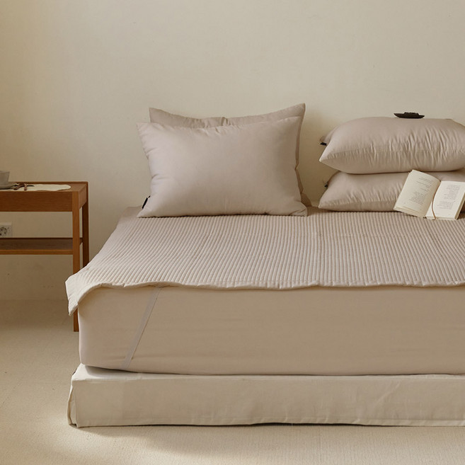 마틸라 데일리슬립 미끄럼방지 고정밴드 침대패드, 모카