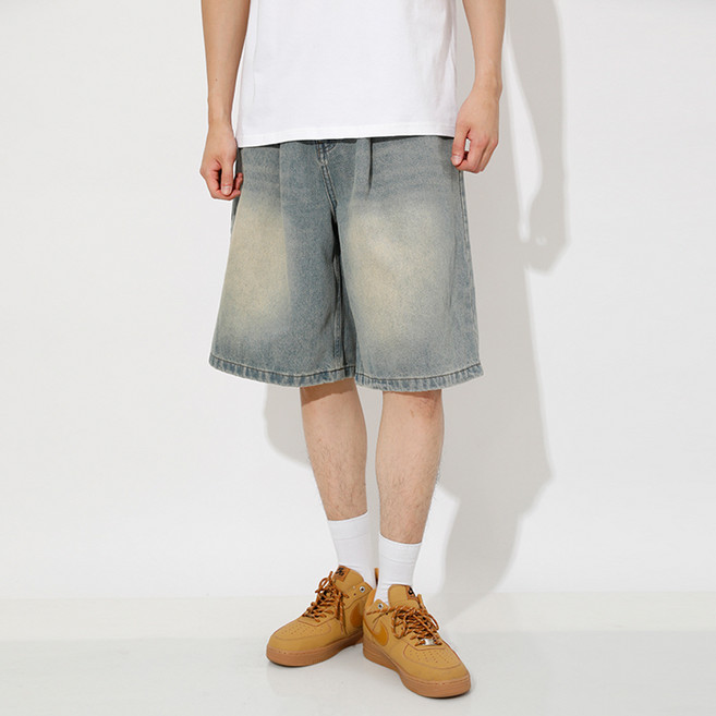 해리슨 남성용 핀턱 버뮤다 5부 데님 팬츠 HA-1173 JEN1075