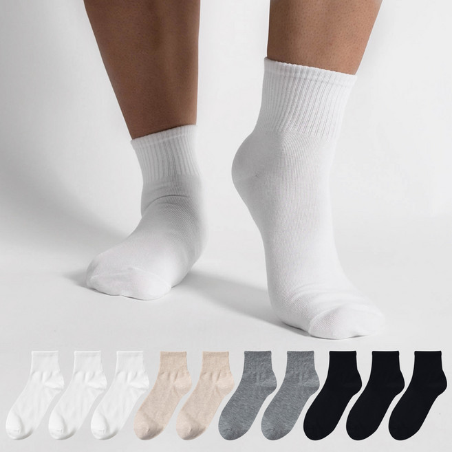 시너싹스 남성용 베이직 단목 뉴카바 양말 10켤레 세트