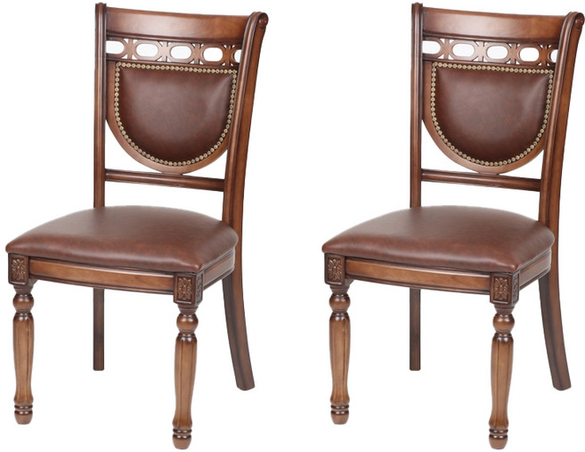 도리퍼니처 앙드레 고급 원목 식탁의자, 혼합색상, 2개