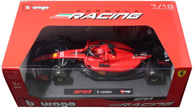 Bburago 1:18 法拉利 F1 SF23 合金賽車模型 #16 Charles Leclerc, 1個