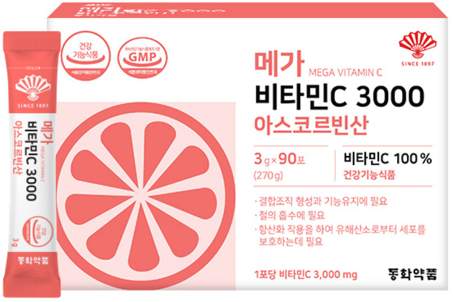 동화약품 메가 비타민C 3000 아스코르빈산, 1개, 270g