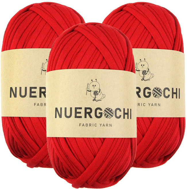 JSTrading 누에르고치 패브릭 얀 뜨개실 100g, 09 레드, 3개