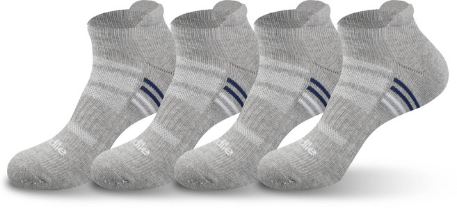 크로커다일 남성용 스포츠 쿠션 압박 코지 스니커즈 양말 세트, 그레이, 4개