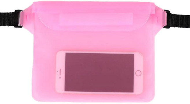 디에스 원터치 대용량 핸드폰 방수힙색, 핑크, 1개