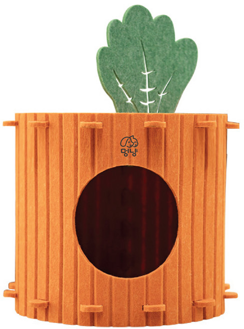 멍냥 고양이 당근 숨숨집, 당근색, 1개