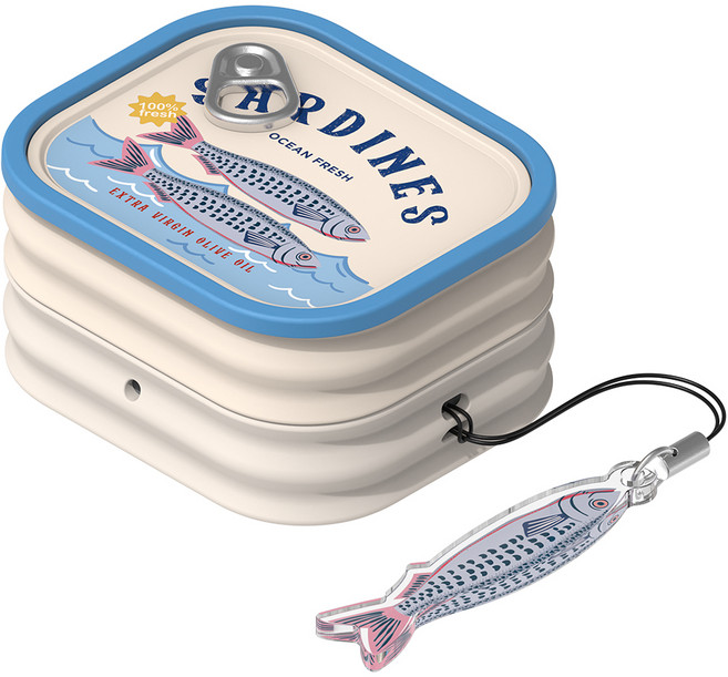 ANYMODE 三星電子 Buds4 / Buds4 Pro 鯷魚罐頭保護殼, 1個, 奶油色, GP-FPR640AMBLK