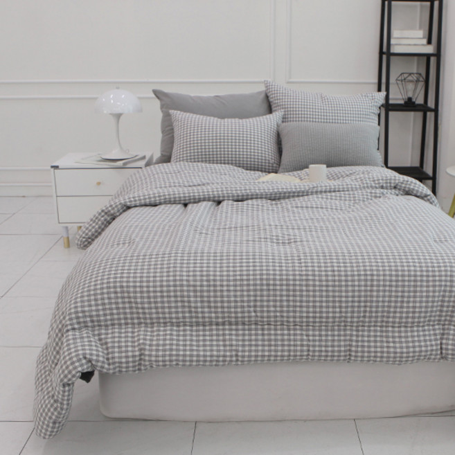 보몽드 국내제조 면 30수 선염 사계절 차렵이불 세트 쁘띠체크