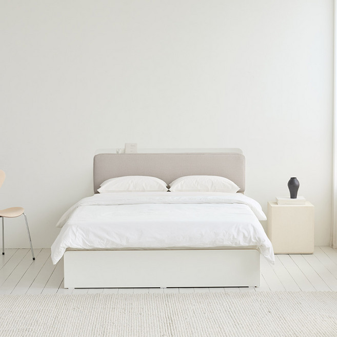 눕 로비나 가죽호텔 LED 3단 수납침대 프레임 단품 방문설치, 화이트