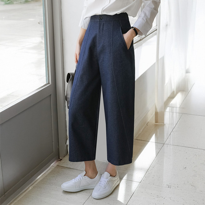 시크폭스 여성용 데님라이크 노멜트 배기 슬랙스 61DP1671