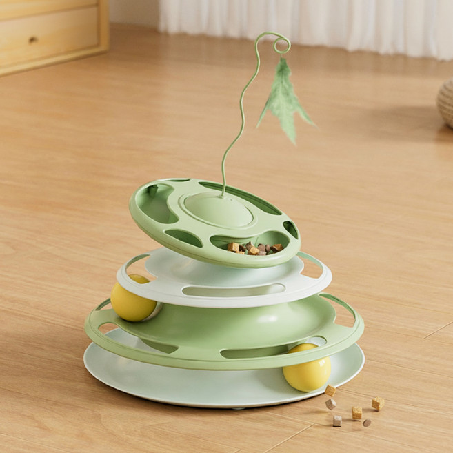 데이소이 고양이 4단 쳇바퀴 장난감 ONE SIZE, 2 그린, 1개