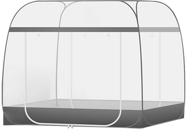 마메 메이크잇 가정용 원터치 사각 모기장, 그레이