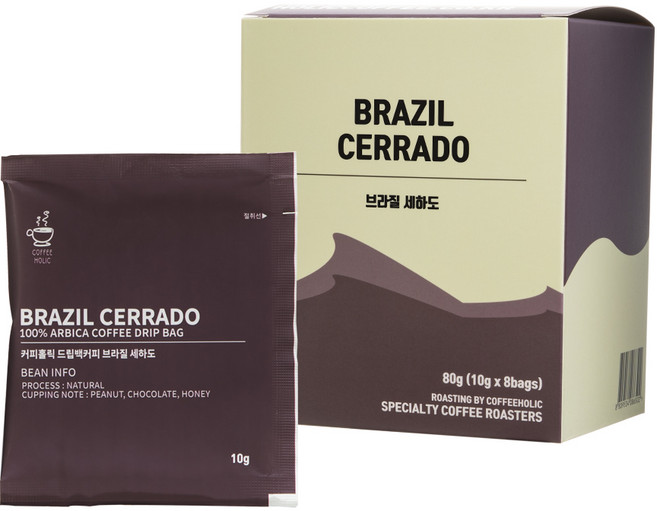 커피홀릭 브라질 세하도 드립백 커피, 10g, 8개입, 1개
