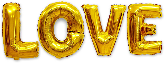 파티짱 LOVE 대문자 풍선세트 65cm, 골드, 1세트
