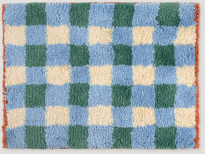 소소모소 도톰한 자가드 발매트, 체크