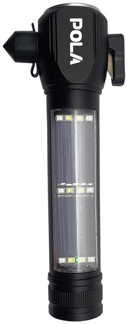 POLA 차량 비상용 다기능 LED 손전등, 1개, 블랙