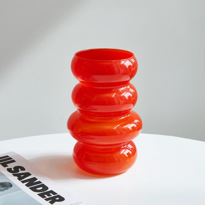 미르노아 볼록이 유리 화병 MMM3509, 레드