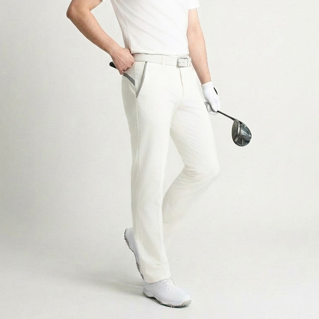 콘피아르 남성용 뒷라인 사선 배색 레귤러핏 스판 골프 팬츠 TC2055