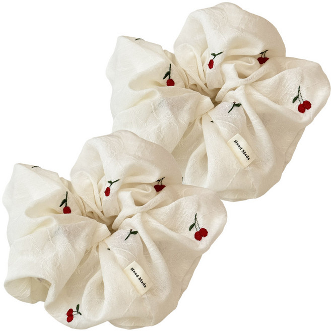 로시끌레르 체리블랑 자수 스크런치 2p