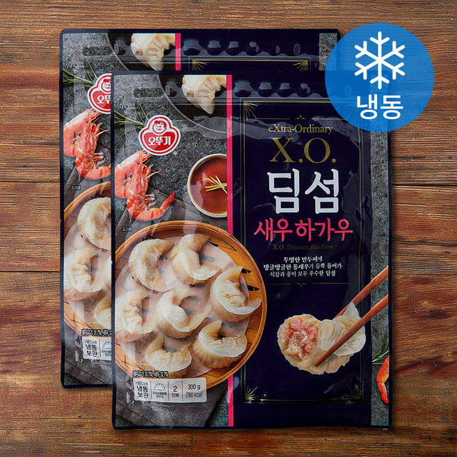 오뚜기 X O 딤섬 새우 하가우 만두 (냉동), 300g, 2개