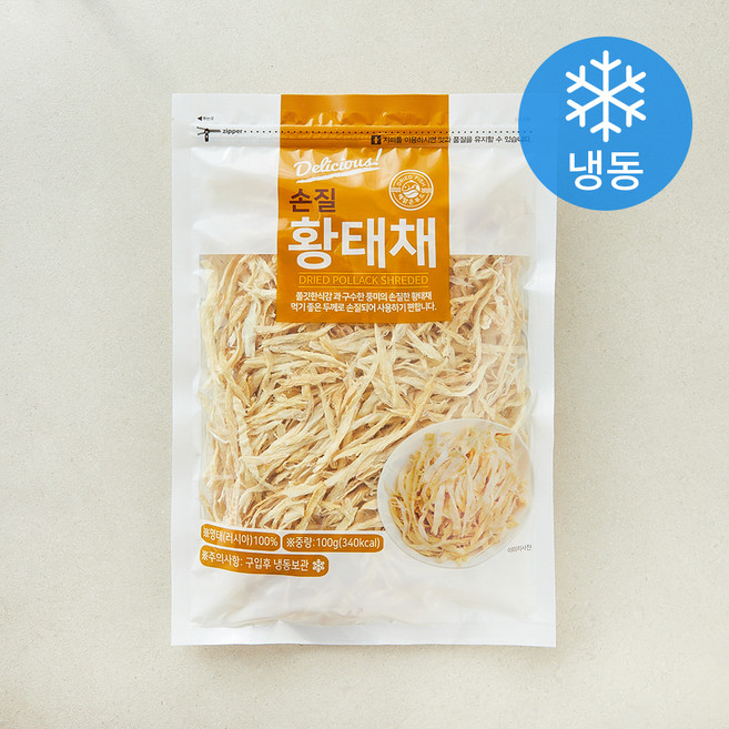 해맑은푸드 손질 황태채 (냉동), 100g, 1개