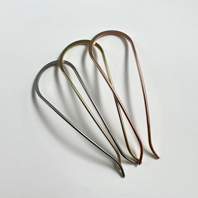 日常簡約霧面金屬U型髮簪