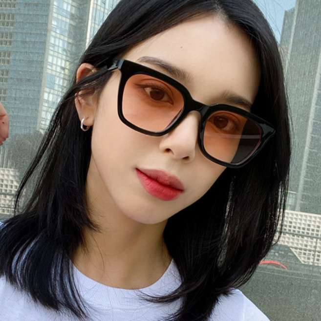 베이마 오버사이즈 사각 뿔테 선글라스 FBB56 + 고급 안경케이스 세트