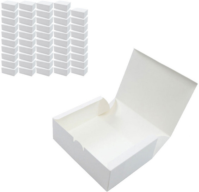 포장대장 일회용 식품 종이박스 화이트 소, 50개